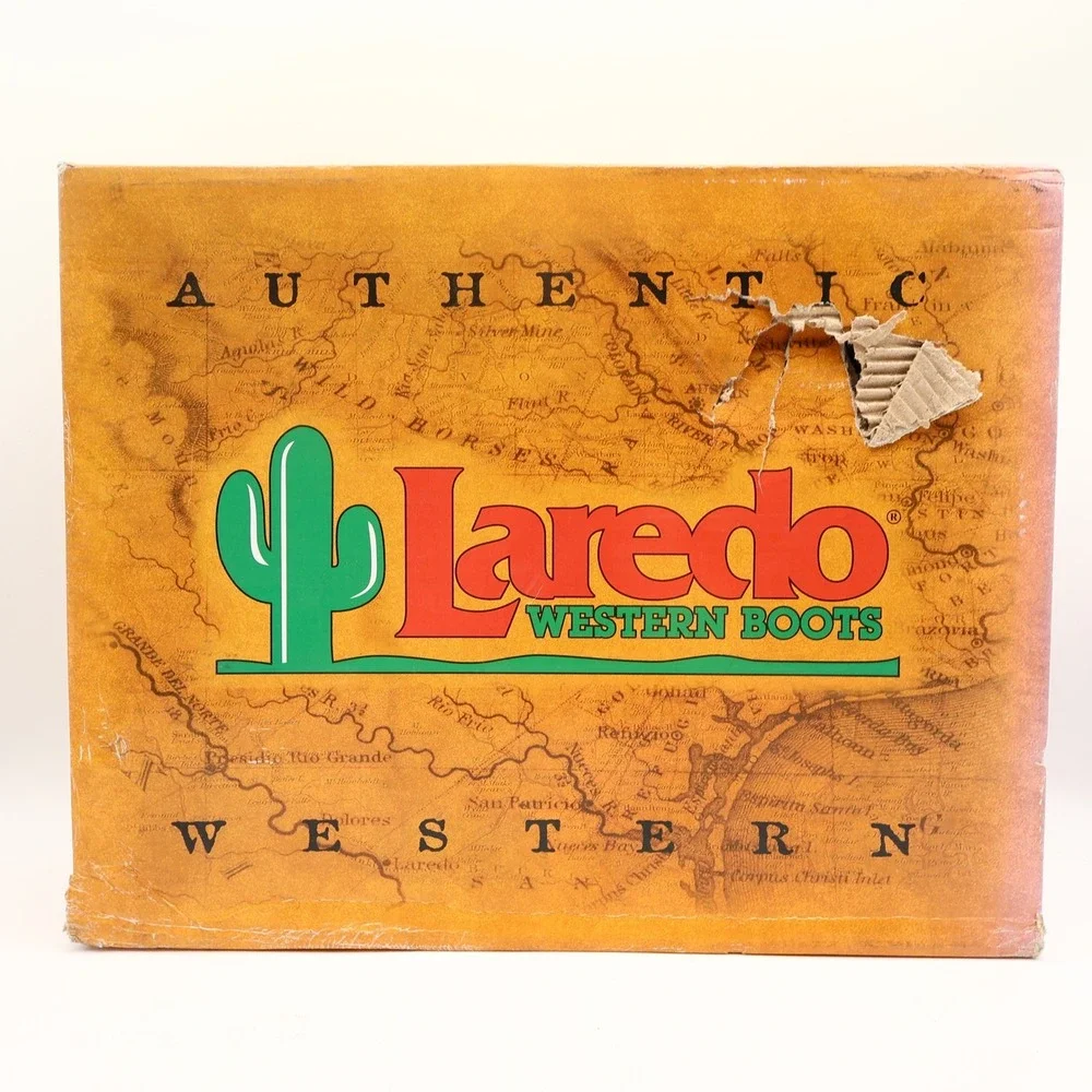Laredo Y2K Western Boots Mens 12 D Tan Brown Leather Work Cowboy 2104 NIB